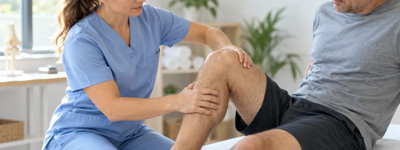Exploración de la rodilla en consulta