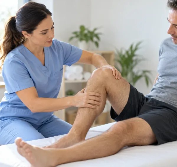 Exploración de la rodilla en consulta